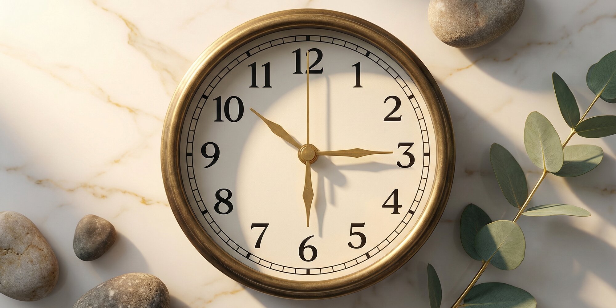 Analog clock at dawn representing the 16:8 fasting window